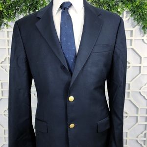 Ralph Lauren Wool Blazer Gold Metal Buttons 44L